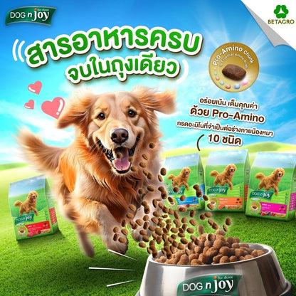[3kg] DOG n joy ด็อก เอ็นจอย อาหารสุนัข Puppy Adult Small Breed ไก่ เนื้อ แซลมอน สำหรับลูกสุนัขและสุนัขโต ขนาด 3kg