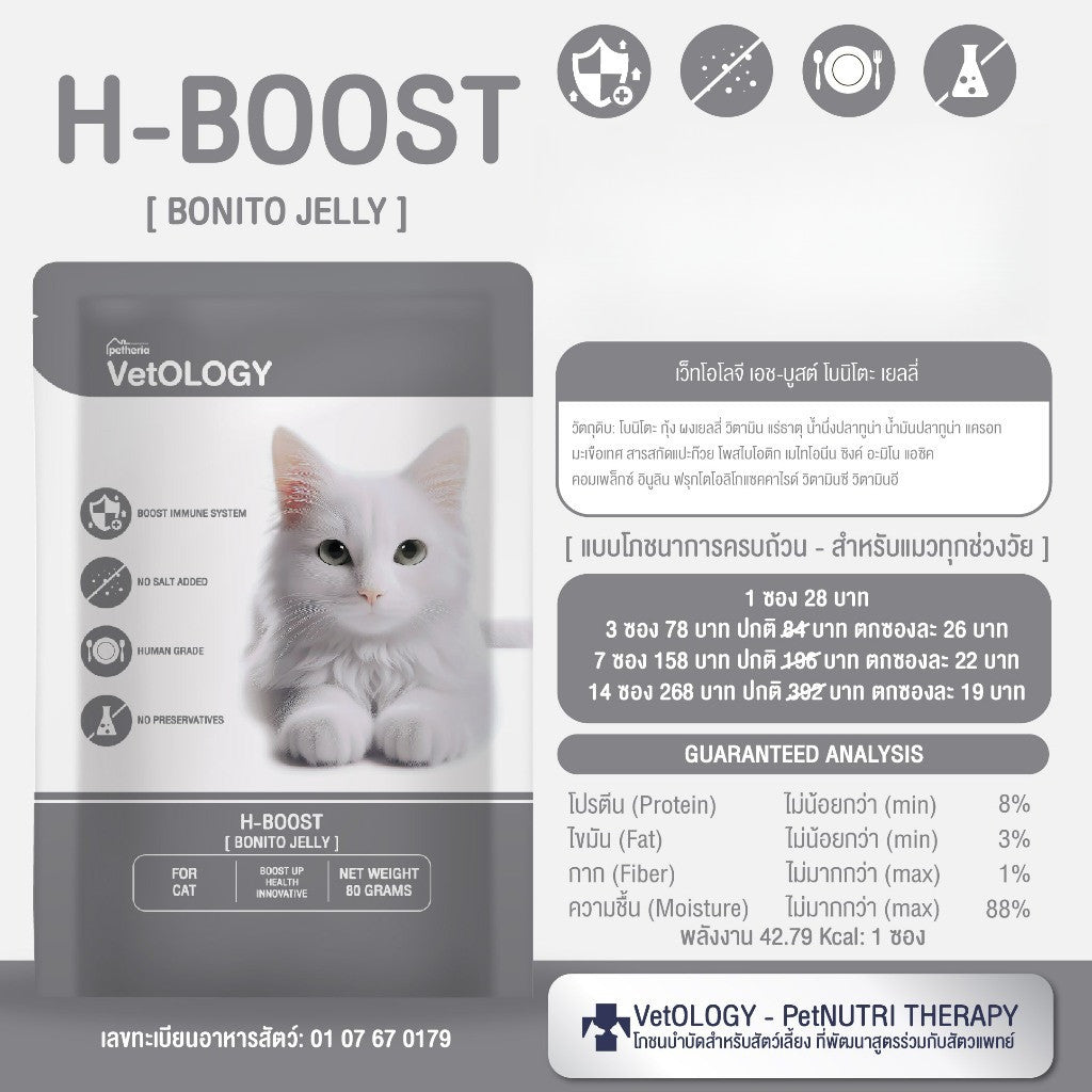 VetOLOGY [1 ซอง] Petheria อาหารเปียกสำหรับแมว เหมาะกับทุกช่วงวัย ขนาดซอง 80g