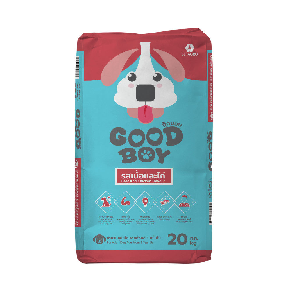 [20kg] Good Boy กู๊ดบอย อาหารสุนัขโต รสเนื้อและไก่ Adult Dog Food Beef & Chicken Formula ขนาด 20 กิโลกรัม