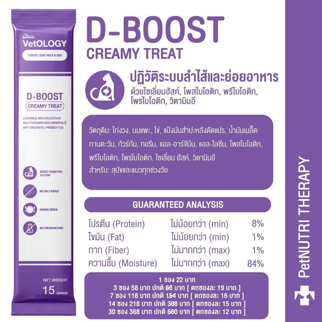 VetOLOGY [1 ซอง] Petheria ขนมแมวเลีย ขนมสัตว์เลี้ยง สุขภาพดี ขนาดซอง 15 กรัม