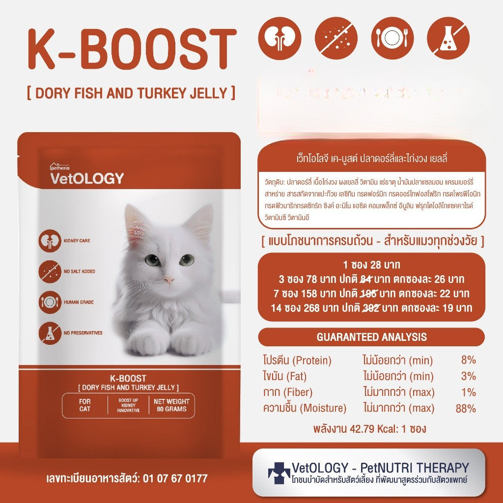 VetOLOGY [1 ซอง] Petheria อาหารเปียกสำหรับแมว เหมาะกับทุกช่วงวัย ขนาดซอง 80g