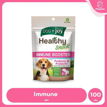 [1 ซอง] DOG n joy ด็อก เอ็นจอย ขนมสุนัข เสริมวิตามิน Healthy Snack สำหรับสุนัขทุกวัย ขนาด 100 กรัม
