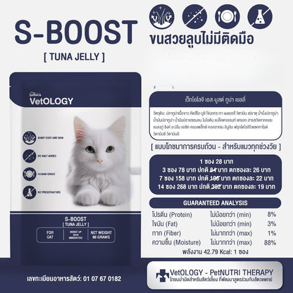VetOLOGY [ยกกล่อง 12 ซอง] Petheria อาหารเปียกสำหรับแมว เหมาะกับทุกช่วงวัย ขนาดซอง 80g