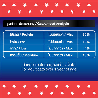 [แพ็ค 3*1 กก.] Bingo Star Hi Pro อาหารแมวโต สูตรเนื้อแกะ โปรตีนสูง Synbiotic น้ำมันปลาแซลมอน 1kg ถุงแบ่งภายใน