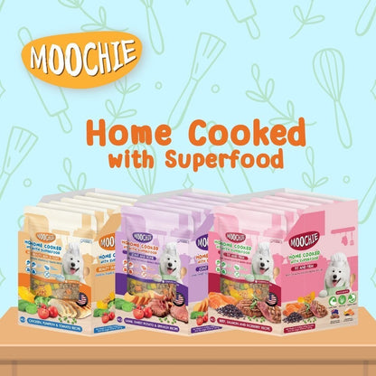 [ยกลัง 24 ซอง] Moochie Homecook with Superfood อาหารสุนัขปรุงสุก อาหารเปียกสุนัข Complete & Balanced 255g