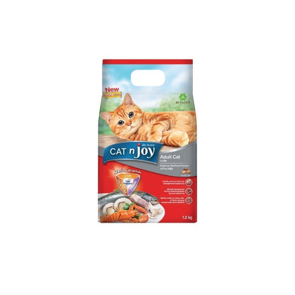 [แพ็ค 3*1.2Kg.] CAT n joy อาหารแมว แคทเอ็นจอย ชนิดเม็ด สูตรแมวโตและลูกแมว ปรตีนคุณภาพ กลิ่นหอม กินง่าย ขนาด 1.2 kg