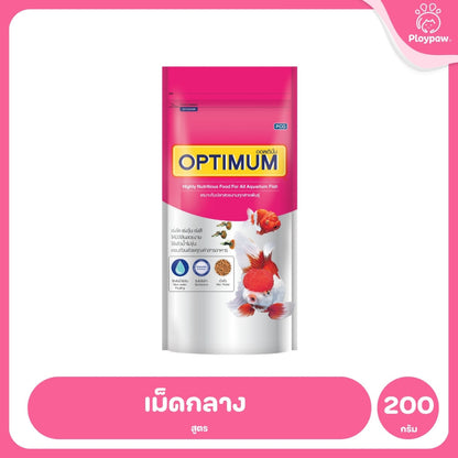 [ยกลัง 24*200g] Optimum อาหารปลาสวยงาม Tropical Fish สูตร Synbiotic เร่งสี น้ำใส สำหรับปลาสวยงามทุกสายพันธุ์ ขนาด 200g