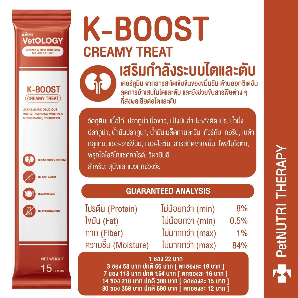 VetOLOGY [ยกกล่อง 30 ซอง] Petheria ขนมแมวเลีย ขนมสัตว์เลี้ยง สุขภาพดี ขนาดซอง 15 กรัม