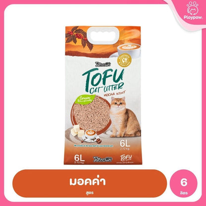 [ยกลัง 6 ถุง*6 ลิตร] Pettosan เพ็ทโตะซัง ทรายแมวเต้าหู้ Premium Tofu Cat Litter 6 ลิตร ทรายจับก้อนเร็ว 7 กลิ่น