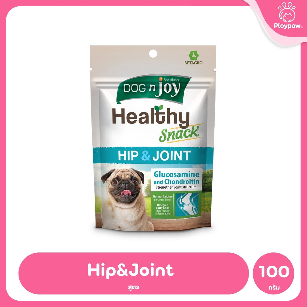 [ยกกล่อง 8 ซอง] DOG n joy ด็อก เอ็นจอย ขนมสุนัข เสริมวิตามิน Healthy Snack สำหรับสุนัขทุกวัย ขนาด 100 กรัม