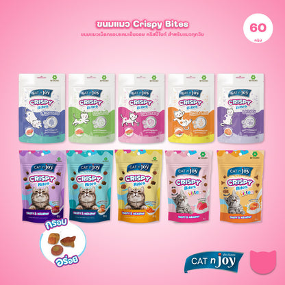 [1 ซอง] CAT n joy ขนมแมวเม็ดกรอบ Crispy Bites สำหรับแมวทุกวัย รสชาติและ Functional Formula 50-60 กรัม (เลือกรสชาติได้)