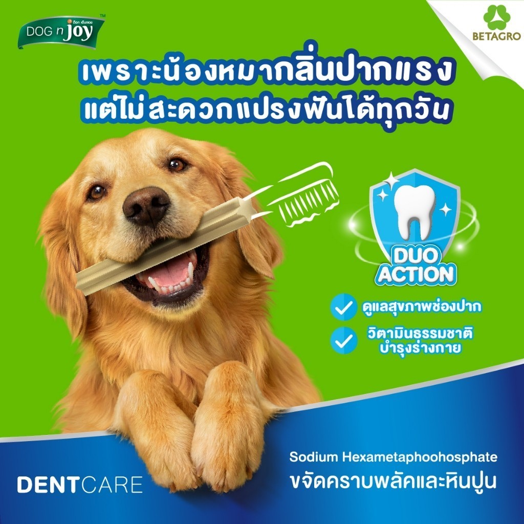 [ยกลัง 20 ซอง] DOG n joy ด็อก เอ็นจอย ขนมสุนัขขัดฟัน Dent Care เสริมวิตามิน สำหรับสุนัขทุกวัย ลดกลิ่นปาก ดูแลช่องปาก