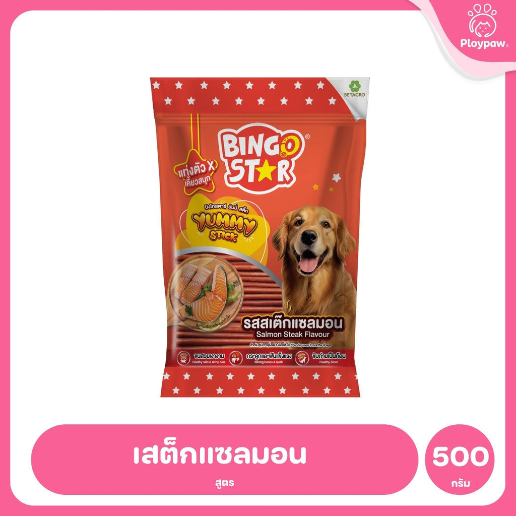 [ยกลัง 24*500g] BingoStar บิงโกสตาร์ Yummy Stick ขนมสุนัขแบบแท่ง สำหรับสุนัขทุกวัย 500 กรัม ทุกรสชาติ