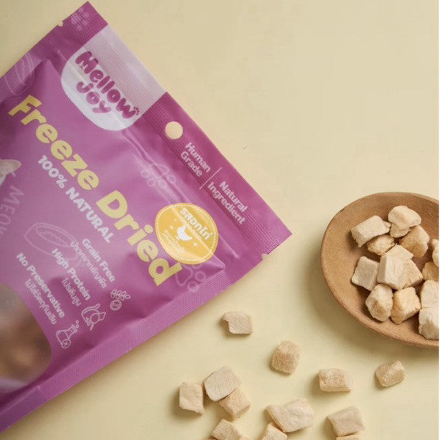 [แพ็ค 3*20g] MellowJoy เมลโลว์จอย ขนมแมว ฟรีซดราย Human Grade อกไก่ ตับวัว ปลาไข่ แซลมอน