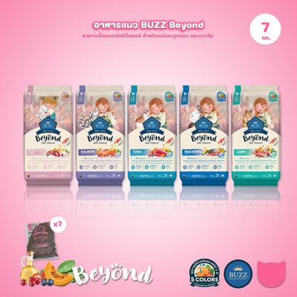 [ยกกระสอบ 7 กก.] อาหารแมวบัซซ์บียอนด์ Buzz Beyond ขนาด 7 กก.(7kg) Premium + Gluten Free + NON GMO