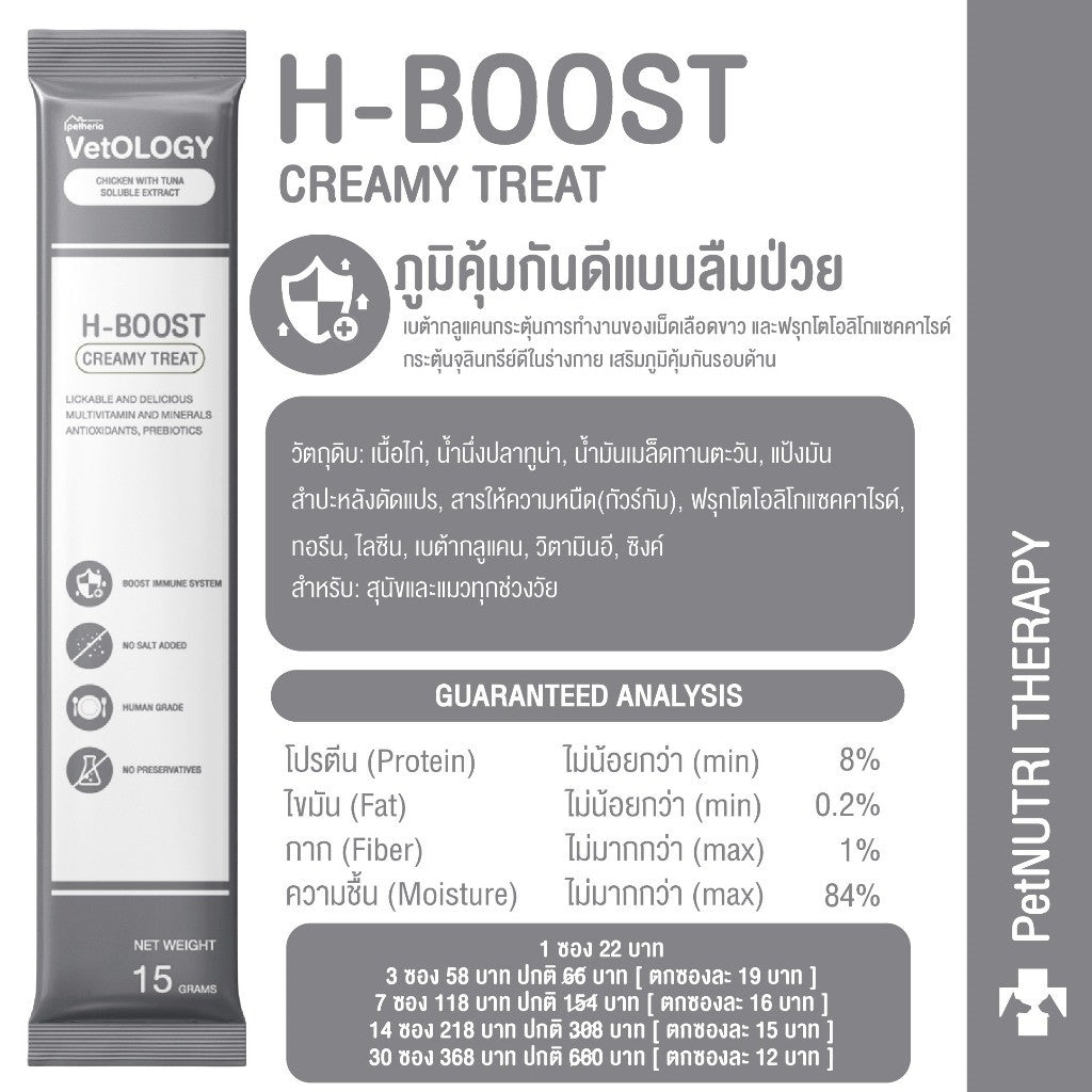 VetOLOGY [1 ซอง] Petheria ขนมแมวเลีย ขนมสัตว์เลี้ยง สุขภาพดี ขนาดซอง 15 กรัม