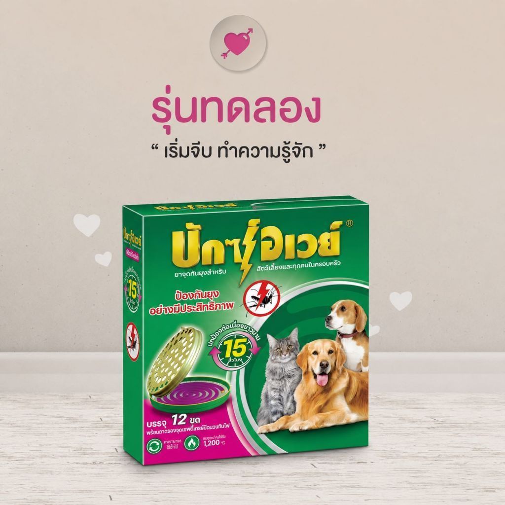 [ยกลัง 12 กล่อง*พร้อมถาด 12 ขด] ยาจุดกันยุงสัตว์เลี้ยง BuxAway 12 ขด (รุ่นทดลองใช้) พร้อมถาด Safety Tray จำนวน 1 กล่อง