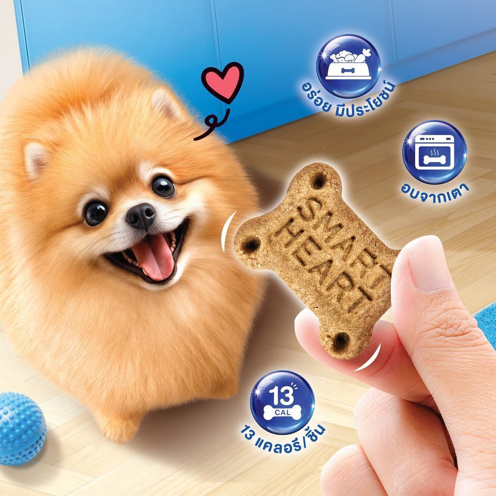 [ยกลัง 12 กล่อง] SmartHeart Biscuit สมาร์ทฮาร์ท บิสกิต ขนมสุนัข 300 กรัม มี 5 รส ไก่ เนื้อ ตับ เบคอน นมชีส