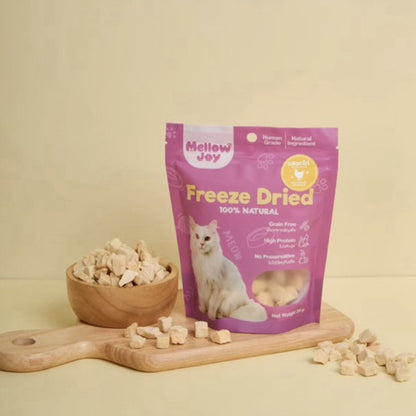 [แพ็ค 3*20g] MellowJoy เมลโลว์จอย ขนมแมว ฟรีซดราย Human Grade อกไก่ ตับวัว ปลาไข่ แซลมอน