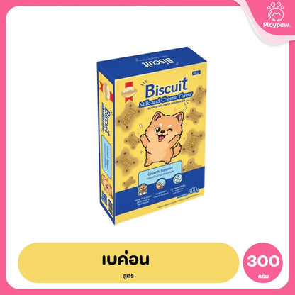 [ยกลัง 12 กล่อง] SmartHeart Biscuit สมาร์ทฮาร์ท บิสกิต ขนมสุนัข 300 กรัม มี 5 รส ไก่ เนื้อ ตับ เบคอน นมชีส