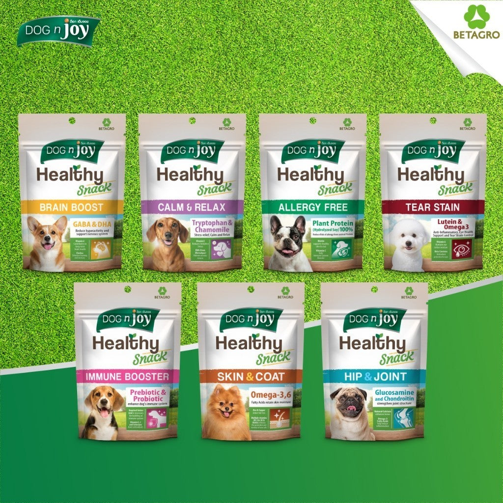 [ยกกล่อง 8 ซอง] DOG n joy ด็อก เอ็นจอย ขนมสุนัข เสริมวิตามิน Healthy Snack สำหรับสุนัขทุกวัย ขนาด 100 กรัม