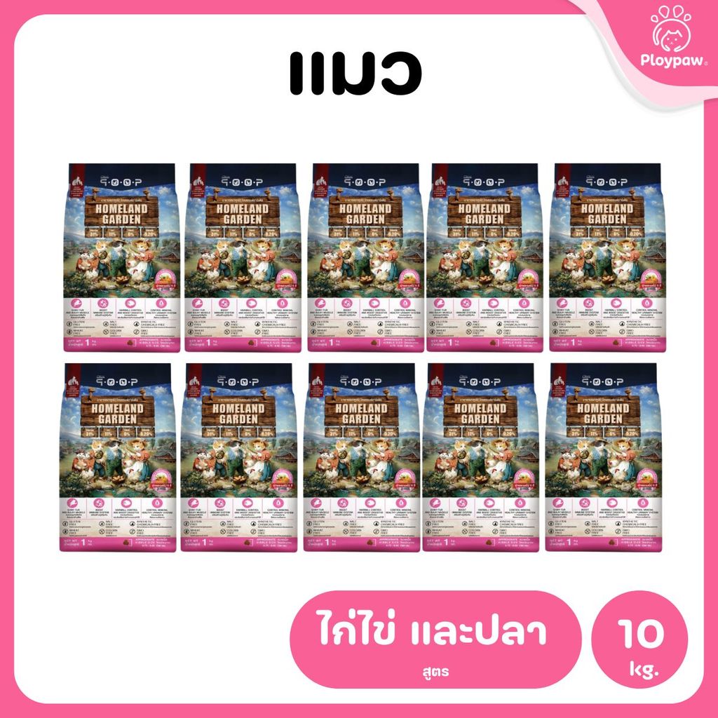 อาหารแมวคูปป์ qoop [ยกลัง 10 ถุง*1kg.] อาหารแมวคูปป์ STARTED GLUTEN FREE สำหรับแมวทุกช่วงวัย ขนาด 1 กก.