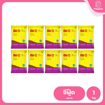 [แพ็ค 10 ถุง*1 กก.] Me-O อาหารแมวมีโอ Cat Food for Adult Cat มีโอ อาหารเม็ดสำหรับแมวโต ขนาด 1 กก.(1kg) แพ็คเก็จจากโรงงาน