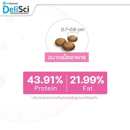 DeliSci Cat [ยกกระสอบ 8 กก.] Dry Skin & Coat / Mother&Kitten  อาหารเม็ดแมว เดลิซาย ขนาด 10*800 กรัม(g.)