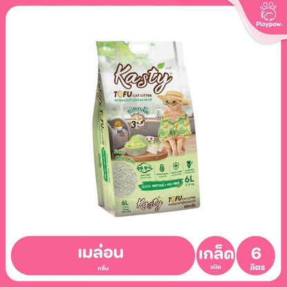 [6 ลิตร] Kasty ทรายแมวเต้าหู้ ฝุ่นน้อย จับก้อนไว ดับกลิ่นดี ทิ้งชักโครกได้ ทรายแมวธรรมชาติ