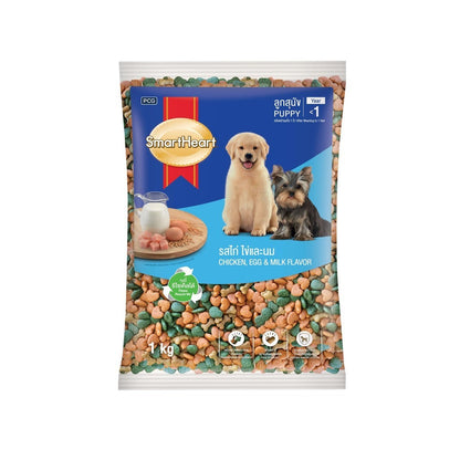 [ถุงแบ่ง 1 กก.] SmartHeart Dog Food อาหารเม็ดสำหรับสุนัข สมาร์ทฮาร์ท สำหรับลูกสุนัข สุนัขโต ถุงแพ็คเกจจากโรงงาน