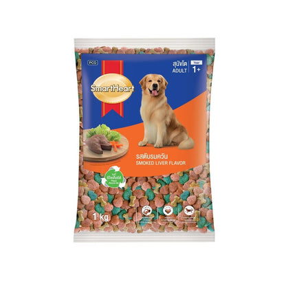 [ถุงแบ่ง 1 กก.] SmartHeart Dog Food อาหารเม็ดสำหรับสุนัข สมาร์ทฮาร์ท สำหรับลูกสุนัข สุนัขโต ถุงแพ็คเกจจากโรงงาน