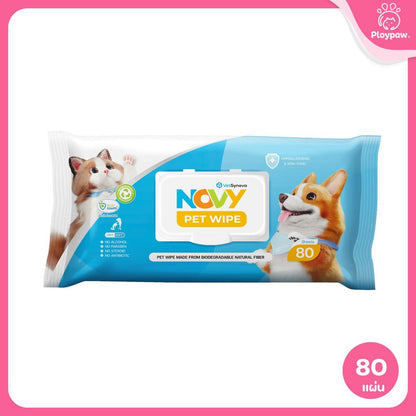ผ้าเปียกสำหรับสัตว์เลี้ยง Novy Pet Wipe ทิชชู่เปียกสัตว์เลี้ยง อ่อนโยน ไม่ระคายเคือง มีให้เลือก 2 ขนาด