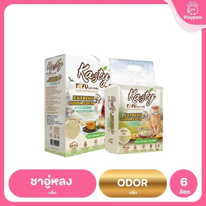 [6 ลิตร] Kasty ทรายแมวเต้าหู้ ฝุ่นน้อย จับก้อนไว ดับกลิ่นดี ทิ้งชักโครกได้ ทรายแมวธรรมชาติ