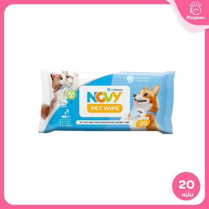 ผ้าเปียกสำหรับสัตว์เลี้ยง Novy Pet Wipe ทิชชู่เปียกสัตว์เลี้ยง อ่อนโยน ไม่ระคายเคือง มีให้เลือก 2 ขนาด