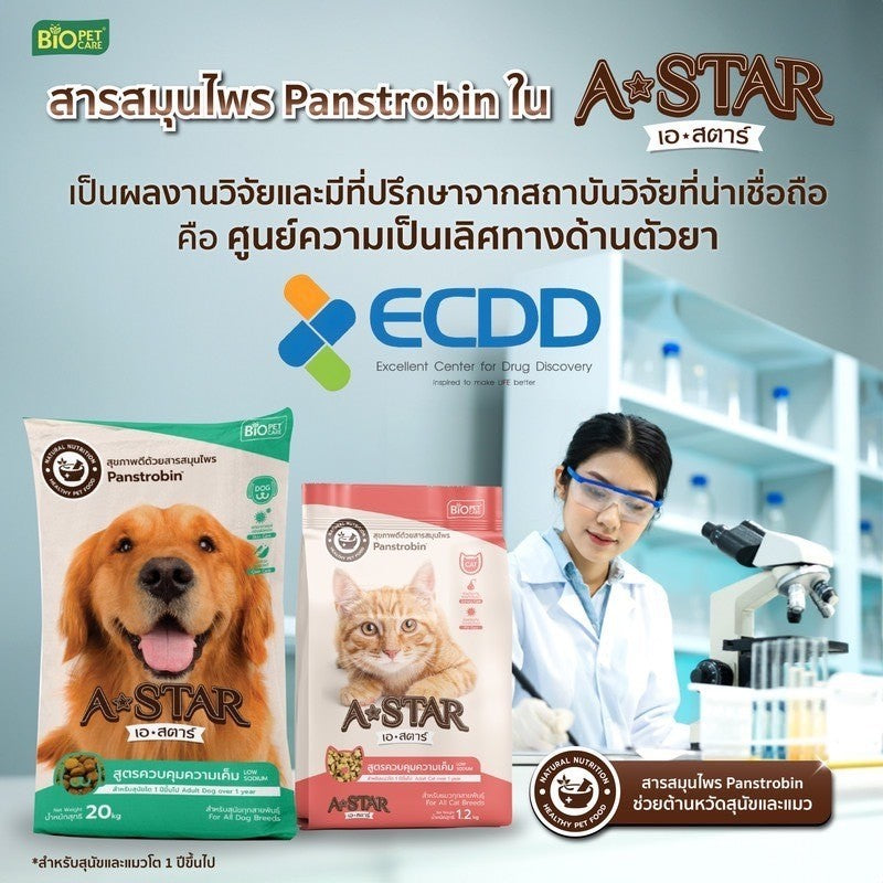อาหารแมว A-STAR [7 กก.] เอ สตาร์ สูตรลดโซเดียม โปรตีนสูง 26% สำหรับแมวโต 1 ปีขึ้นไป 1kg ของแท้ พร้อมส่ง