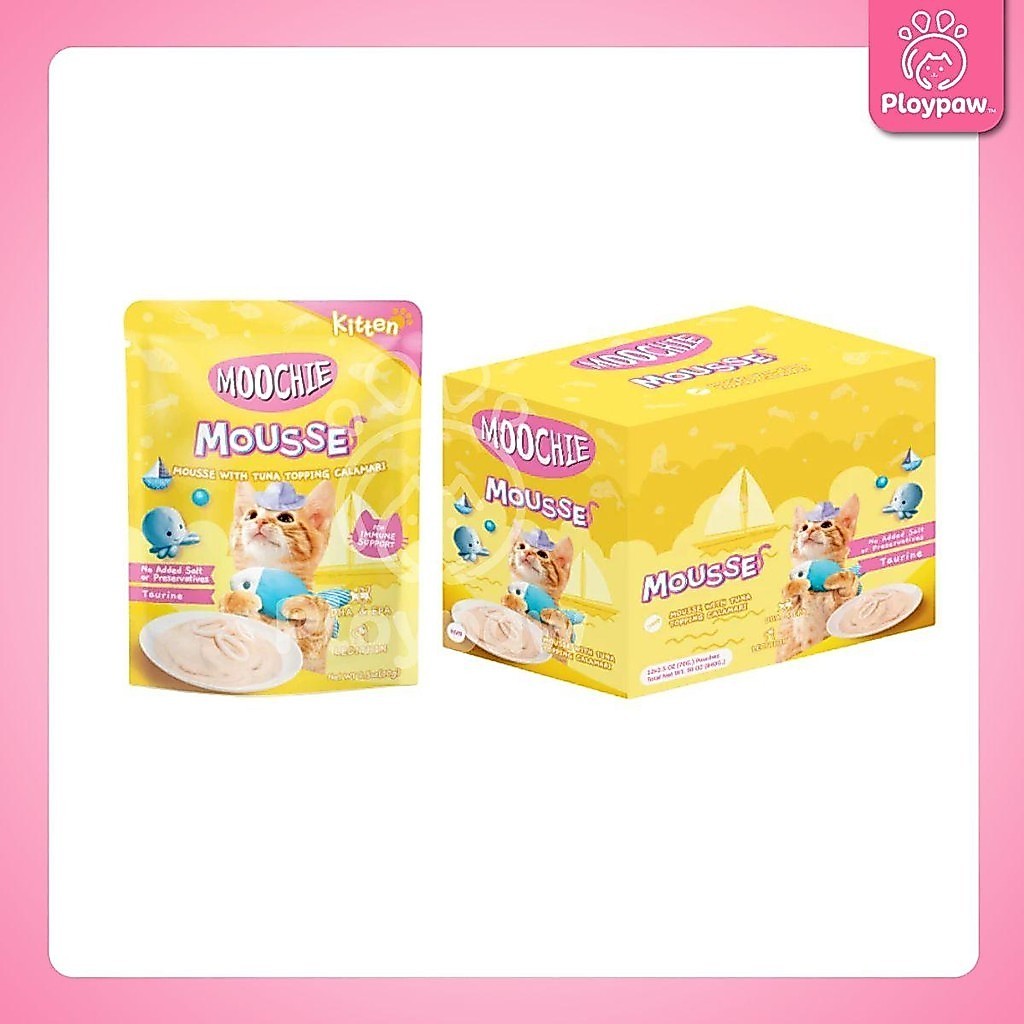 อาหารเปียกแมวมูชี่ [ยกลัง 48 ซอง] Moochie Pouch เพาซ์ โภชนาการครบถ้วน สำหรับแมวเด็ก แมวโต แมวสูงวัย ขนาด 70 กรัม(g.)
