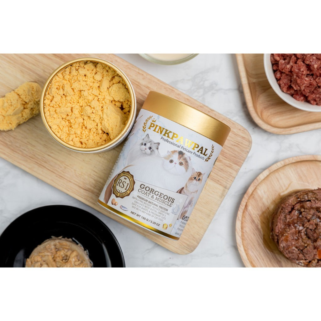 Pinkpawpal ผงโปรตีน เพิ่มน้ำหนัก บำรุงขนและกล้ามเนื้อ ขนาด 150g (Coat and Muscles Supplement)
