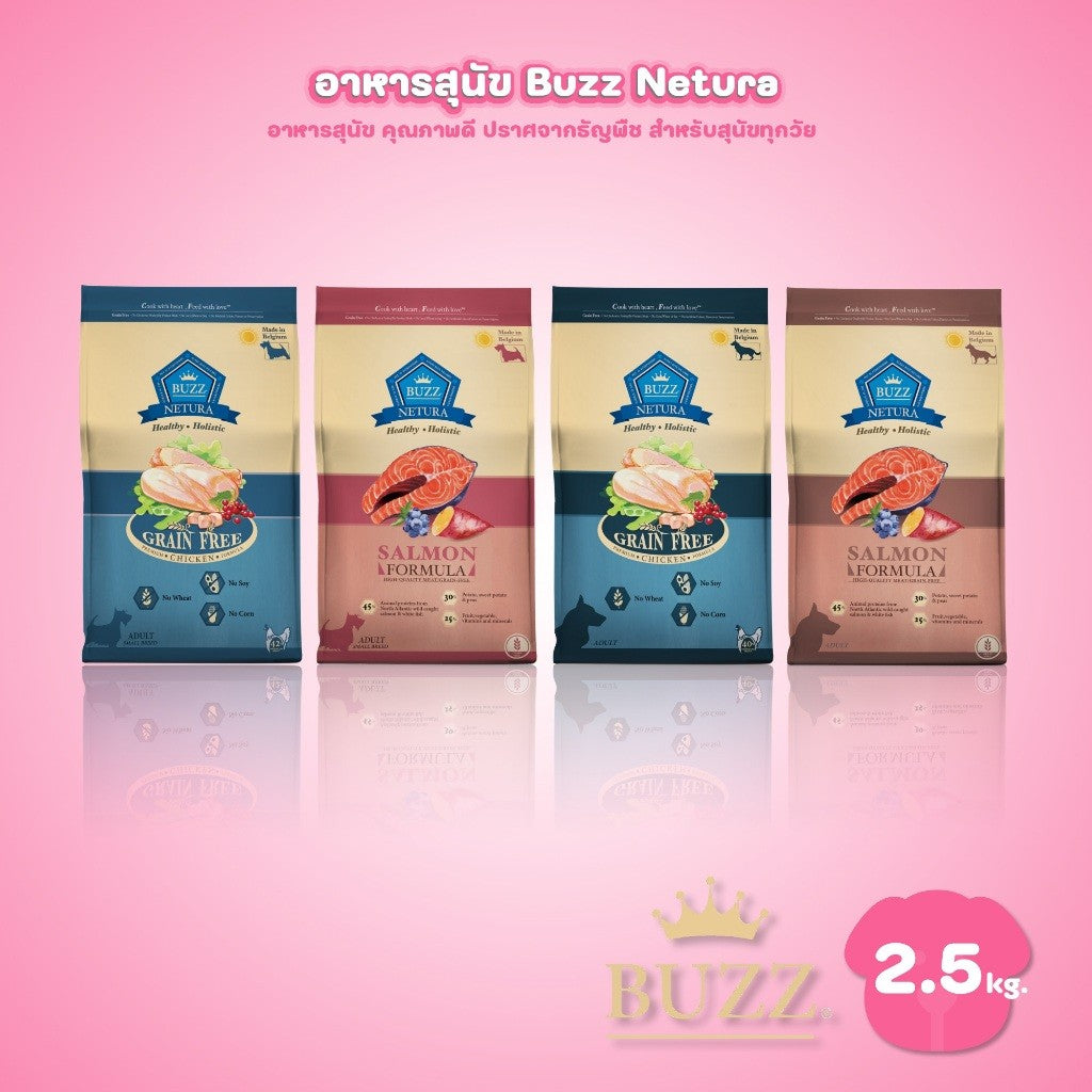 [2.5kg] Buzz Netura Holistic อาหารสุนัข โฮลิสติก เกรนฟรี บัซซ์ สำหรับสุนัขโตทุกสายพันธุ์ ขนาด 2.5 กก