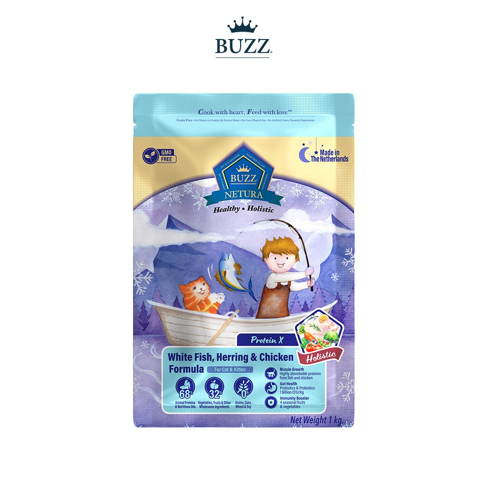 [ขนาดทดลอง] BUZZ Netura Sampling อาหารแมวพรีเมียมโฮลิสติก-เกรนฟรี สินค้าขนาดทดลอง - 50 กรัม