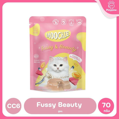 อาหารเปียกแมวมูชี่ [ยกลัง 48 ซอง] Moochie Pouch เพาซ์ โภชนาการครบถ้วน สำหรับแมวเด็ก แมวโต แมวสูงวัย ขนาด 70 กรัม(g.)