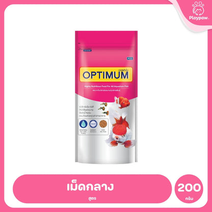 [200g] Optimum อาหารปลาสวยงาม Tropical Fish สูตร Synbiotic เร่งสี น้ำใส สำหรับปลาสวยงามทุกสายพันธุ์ ขนาด 200g