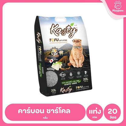 [20 ลิตร] Kasty ทรายแมวเต้าหู้ ฝุ่นน้อย จับก้อนไว ดับกลิ่นดี ทิ้งชักโครกได้ ทรายแมวธรรมชาติ