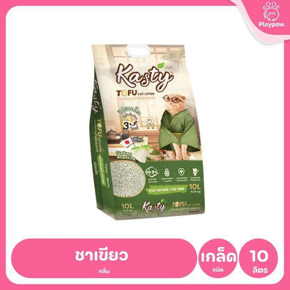 [10 ลิตร] Kasty ทรายแมวเต้าหู้ ฝุ่นน้อย จับก้อนไว ดับกลิ่นดี ทิ้งชักโครกได้ ทรายแมวธรรมชาติ