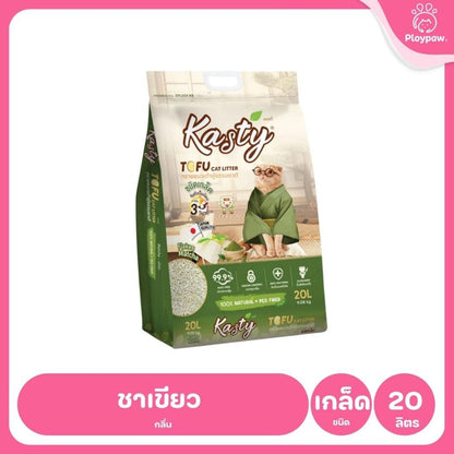 [20 ลิตร] Kasty ทรายแมวเต้าหู้ ฝุ่นน้อย จับก้อนไว ดับกลิ่นดี ทิ้งชักโครกได้ ทรายแมวธรรมชาติ