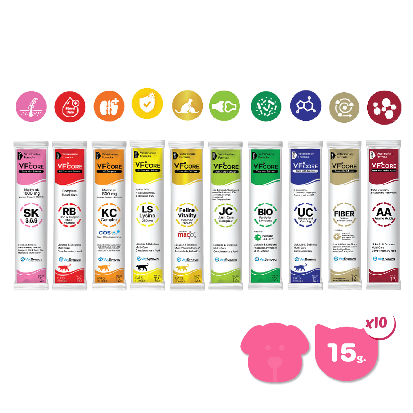 [ปลีก 1 ซอง] VF Core ขนมแมวเลีย วีเอฟพลัสคอร์ ขนมแมวเลีย ขนาดซอง 12กรัม