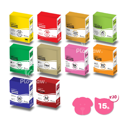 [ยกกล่อง 30 ซอง] VF+ Core ขนมแมวเลีย วีเอฟพลัสคอร์ วิตามินรูปแบบแมวเลีย ขนาดซอง 12 กรัม